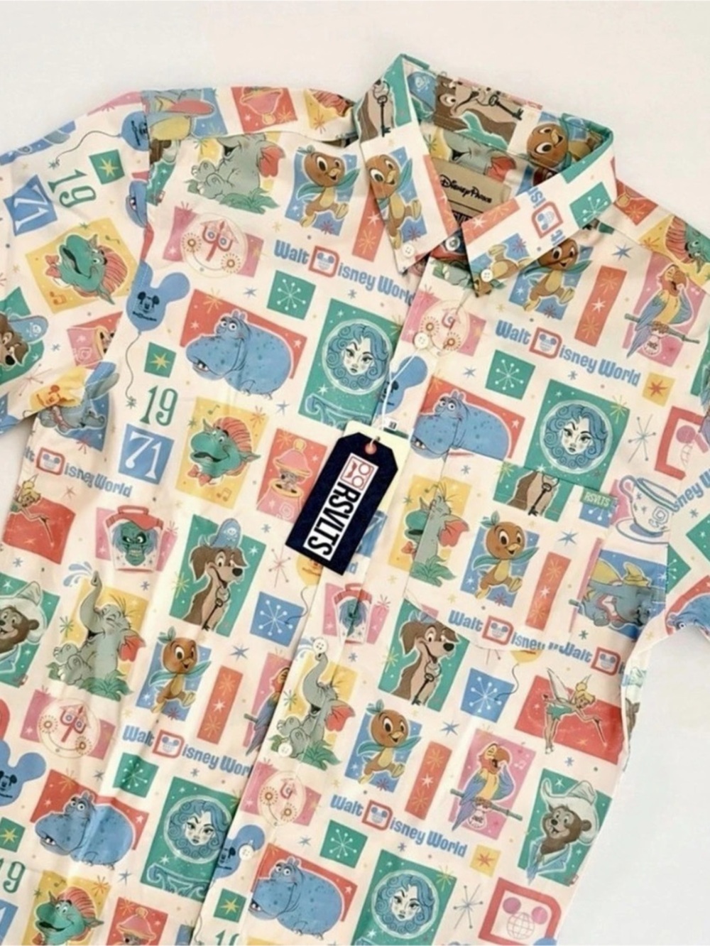 Disney Character Print Button Down Shirt NWT